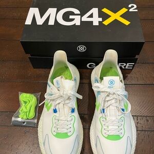 G/FORE White and Green Athletic Shoes